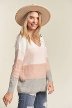 Load image into Gallery viewer, Faith Pink Colorblock Sweater
