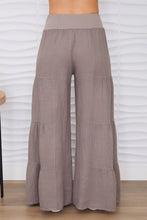 Load image into Gallery viewer, Mocha Linen Tiered Palazzo Pants
