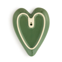 Load image into Gallery viewer, Green Pressed Floral Heart Dish
