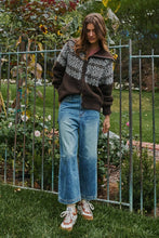 Load image into Gallery viewer, Nordic Fair Isle Zip Up Sweater Jacket
