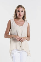 Load image into Gallery viewer, Augusta Linen Button Front Top~ more colors coming
