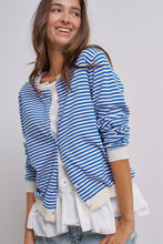 Load image into Gallery viewer, Breton Striped Knit Button Front Cardigan
