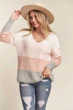 Load image into Gallery viewer, Faith Pink Colorblock Sweater
