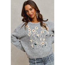 Load image into Gallery viewer, Jane Floral Embroidered Sweater Top
