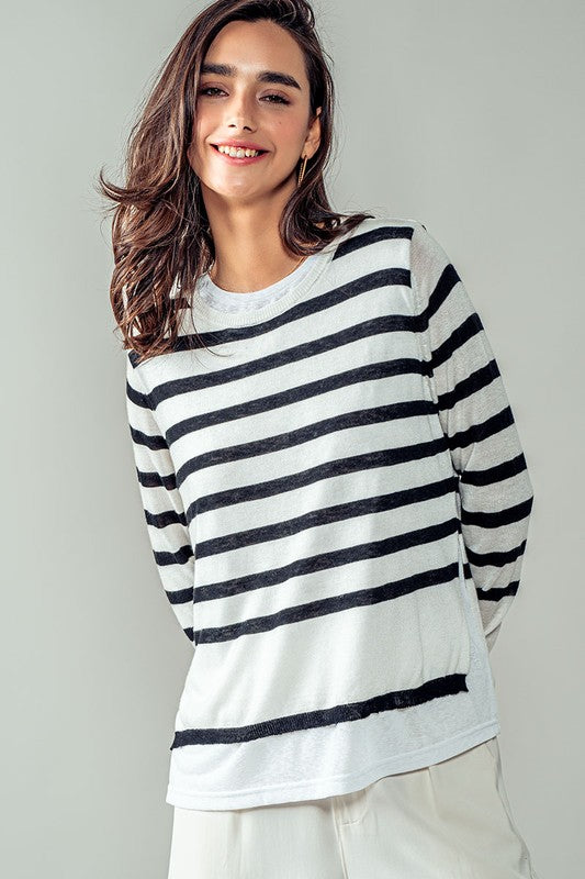 Urban Daizy Double Layer Stripe Rib Knit Top~ in many colors