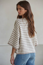 Load image into Gallery viewer, Knit Sweater Striped Quarter Sleeve Cardigan~in several colors!
