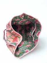 Load image into Gallery viewer, Block Print Quilted Bag ~ Rosa
