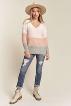 Load image into Gallery viewer, Faith Pink Colorblock Sweater
