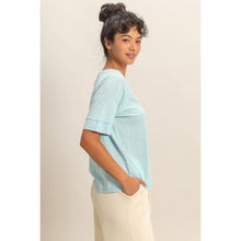 Load image into Gallery viewer, Acid Wash Raw Seam Raglan Short Sleeve Tee
