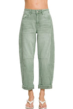 Load image into Gallery viewer, High Rise Barrel-leg Cropped Color Denim Pants

