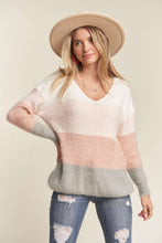 Load image into Gallery viewer, Faith Pink Colorblock Sweater
