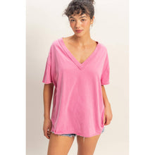 Load image into Gallery viewer, Washed V-Neck Oversized Tee
