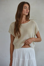Load image into Gallery viewer, Shai Knit Sweater See Through Short Sleeve Pullover Top
