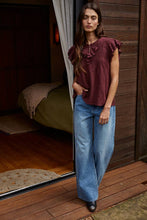 Load image into Gallery viewer, Logan Woven Cotton Linen Flutter Top~ also in Indigo, Black &amp; Wine
