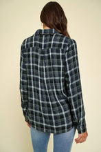 Load image into Gallery viewer, Blythe Washed Plaid Shirt! Navy and Washed Green
