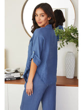 Load image into Gallery viewer, Farahh Frayed Hem Linen Top
