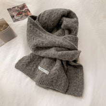 Load image into Gallery viewer, Avocado Green Wool Cable Knit Winter Scarf
