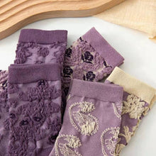 Load image into Gallery viewer, Rufai Purple Embossed Women&#39;s Socks
