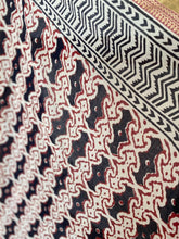 Load image into Gallery viewer, Black/Red Naturally Dyed Block Printed Zari Sarong
