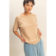 Load image into Gallery viewer, Acid Wash Raw Seam Raglan Short Sleeve Tee
