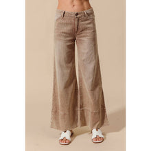 Load image into Gallery viewer, Wide Leg Flared Washed Corduroy Pants with Side Slits~ also in Mocha 10/20
