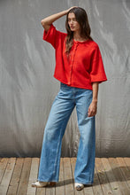Load image into Gallery viewer, Kelly Knit Sweater Quarter Sleeve Button Up Cardigan~ also in Navy

