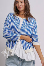 Load image into Gallery viewer, Breton Striped Knit Button Front Cardigan

