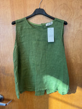 Load image into Gallery viewer, Saga Linen sleeveless back button top~ in several colors
