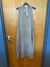 Load image into Gallery viewer, Saga Linen V-neck racer back dress ~Taupe
