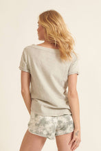 Load image into Gallery viewer, Mave Vintage Mineral Washed Raw-Edge V-Neck Tee
