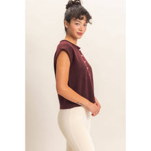Load image into Gallery viewer, Rolled Edge Button Front Sweater Vest~ also in Blue

