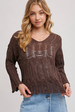 Load image into Gallery viewer, The Open Knit Sweater V-Neck Pullover
