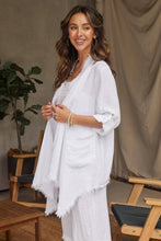 Load image into Gallery viewer, MILIO MANOIL LINEN ASYMMETRICAL DRAPEY CARDIGAN
