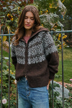 Load image into Gallery viewer, Nordic Fair Isle Zip Up Sweater Jacket
