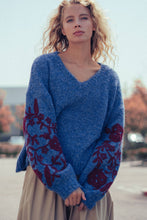 Load image into Gallery viewer, James Floral Embroidered V-Neck Sweater
