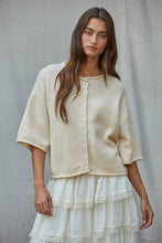 Load image into Gallery viewer, Kelly Knit Sweater Quarter Sleeve Button Up Cardigan~ also in Navy
