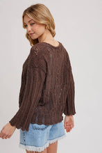 Load image into Gallery viewer, The Open Knit Sweater V-Neck Pullover
