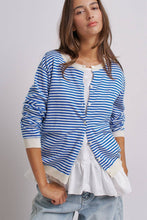 Load image into Gallery viewer, Breton Striped Knit Button Front Cardigan
