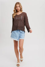 Load image into Gallery viewer, The Open Knit Sweater V-Neck Pullover
