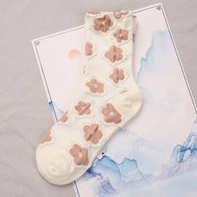 Load image into Gallery viewer, Orange Petal Embossed Women&#39;s Socks
