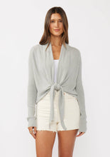 Load image into Gallery viewer, Lyla Waffle Knit Long Sleeve Tie Front Cardigan
