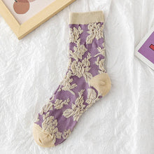 Load image into Gallery viewer, Rufai Purple Embossed Women&#39;s Socks
