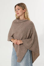 Load image into Gallery viewer, Cowl Neck Knit Poncho Wrap Shawl Women Asymmetrical Cape
