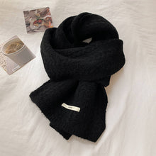 Load image into Gallery viewer, Avocado Green Wool Cable Knit Winter Scarf
