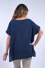 Load image into Gallery viewer, Finola Mixed Media Seam Notch Top
