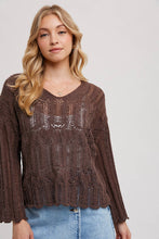 Load image into Gallery viewer, The Open Knit Sweater V-Neck Pullover
