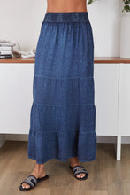 Load image into Gallery viewer, Mineral Wash Tiered Maxi Skirt
