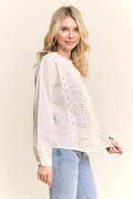 Load image into Gallery viewer, Ariette Eyelet Button Down  Blouse

