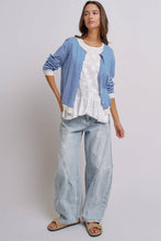 Load image into Gallery viewer, Breton Striped Knit Button Front Cardigan
