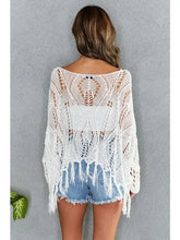 Load image into Gallery viewer, Sydney Drop Shoulder Crochet Top~ in Berry &amp; Olive
